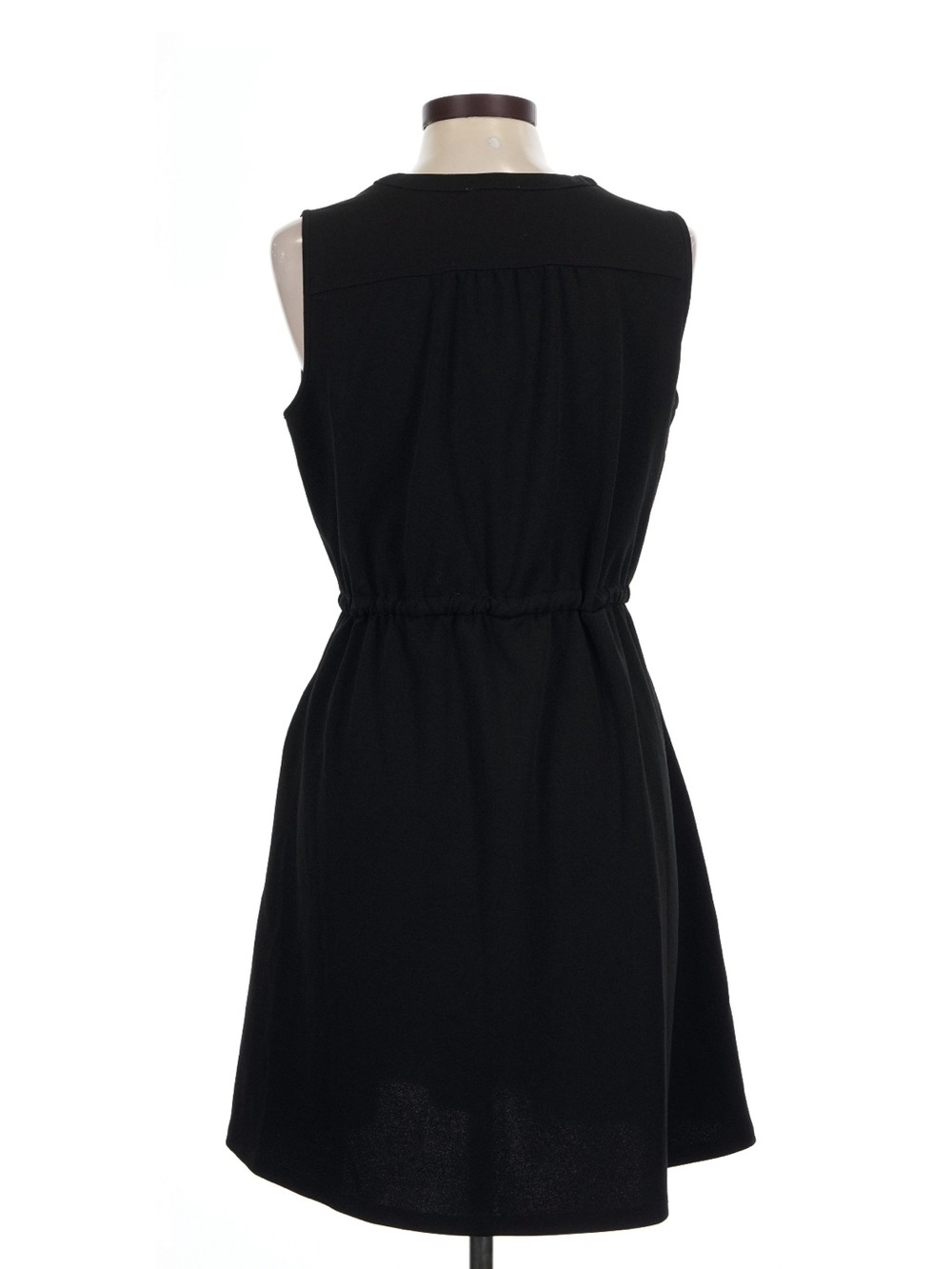 Maurices Sleeveless Black Zip-Front Drawstring Dress with Pockets - Picture 3 of 4